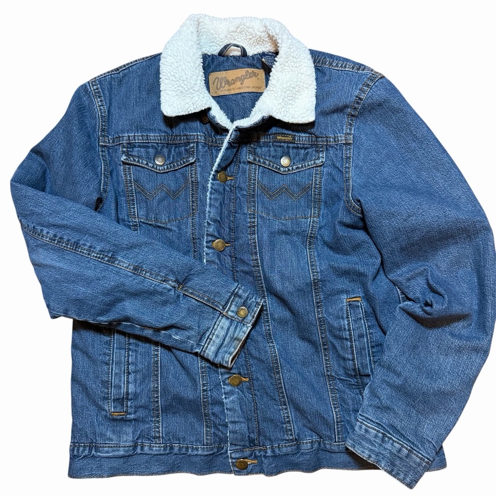 Youth Wrangler Denim Western Jacket Sherpa Lining Size XL